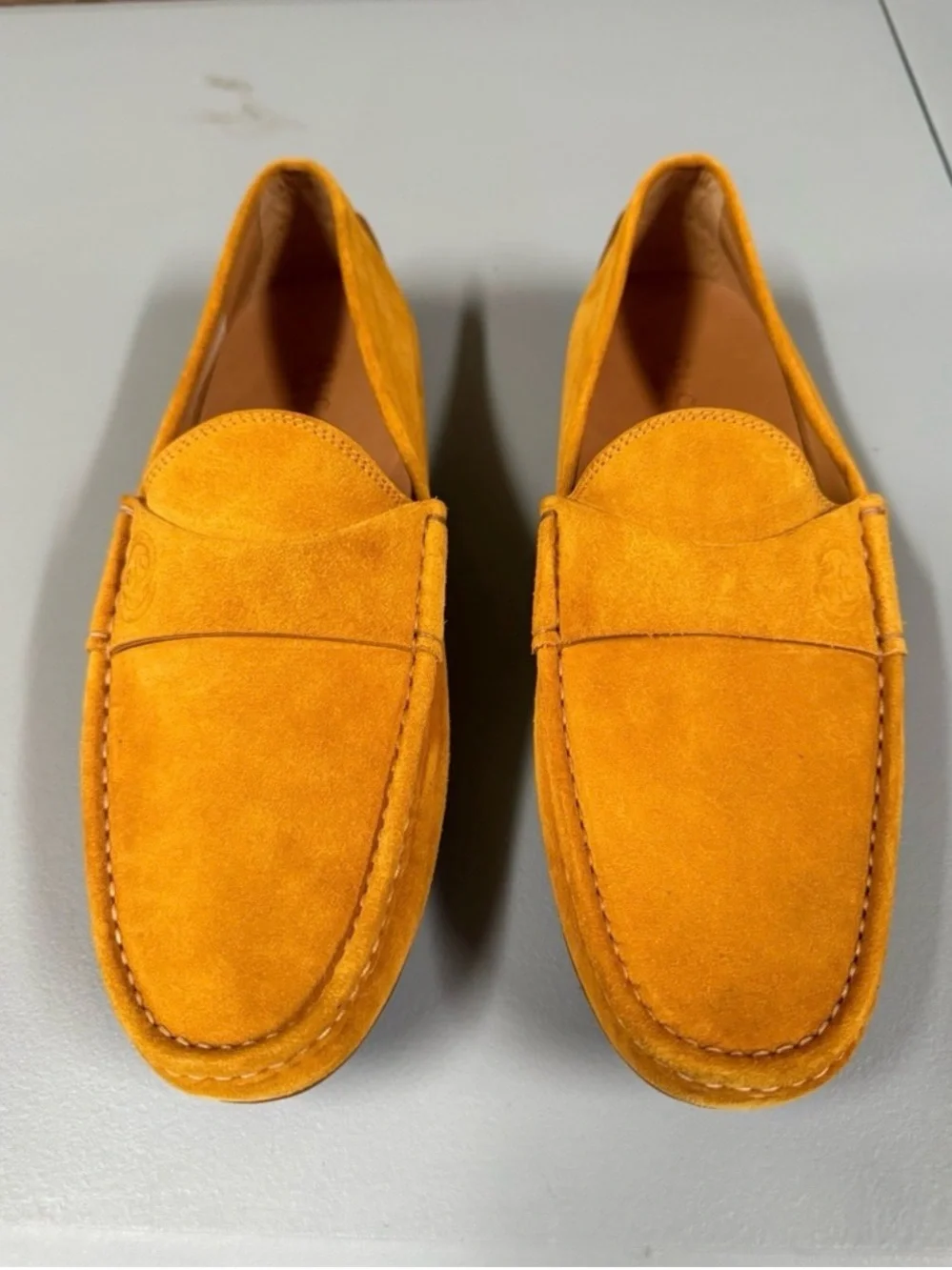 Gucci Men's Suede Loafers in Mustard Tan